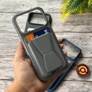 iPhone 17 Pro RockGuard Branded Leather Wallet Case with Stand Function - Image 1