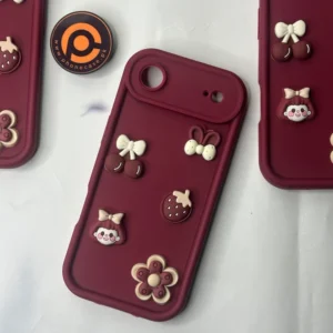 iPhone Air - Cute 3D Cherry Flower Icons Silicon Case - Image 1