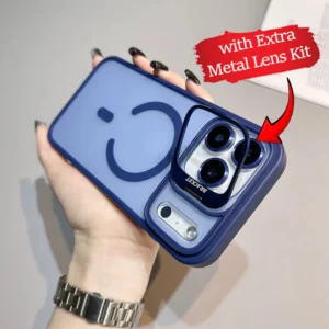 iPhone 17 Pro - MagSafe Matte Frosted Lens Holder Case with Extra Metal Lens Kit - Image 1