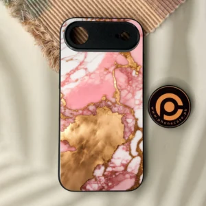iPhone Air - Pink Marble 2.0 Design 7 - Premium Metal Printed Soft Bumper Shock Proof Case - Image 1