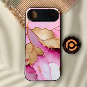 iPhone Air - Pink Marble 2.0 Design 4 - Premium Metal Printed Soft Bumper Shock Proof Case - Image 1